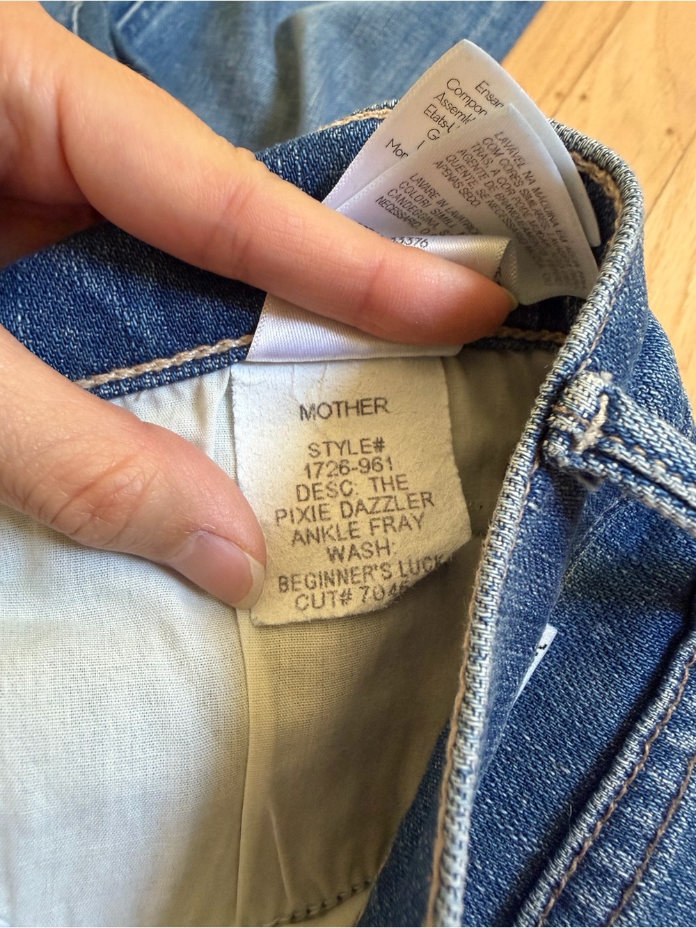 Mother Pixie Dazzler Ankle Fray Jeans Beginner’s Luck Blue Size 30 Minimalist - Picture 11 of 14
